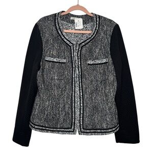 Cleo Black and Gray Tweed Style Blazer Jacket Size 12